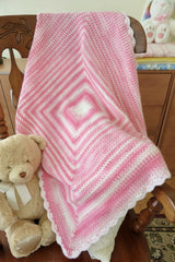 Strawberry Swirls Ice Cream Baby Blanket (Crochet)