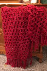 Sophisticated Scarlet Throw Blanket (Crochet)