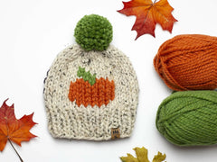 Pumpkin Pompom Hat (Knit)