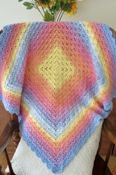 Gentle Rainbow Shells Baby Blanket (Crochet)