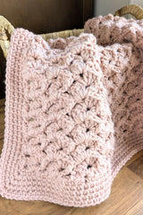 Chunky Slanted Shells Baby Blanket (Crochet)