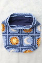Sun and Moon Drawstring Backpack (Crochet)