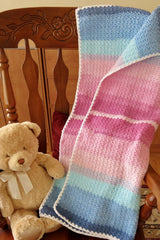 Pink & Blue Baby Bliss Blanket (Crochet)