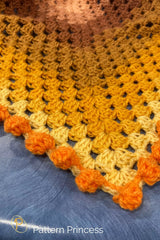 Continuous Granny Square Crochet Blanket with Dot Border (Crochet)