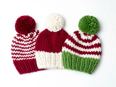 Santa Pompom Hats (Knit)