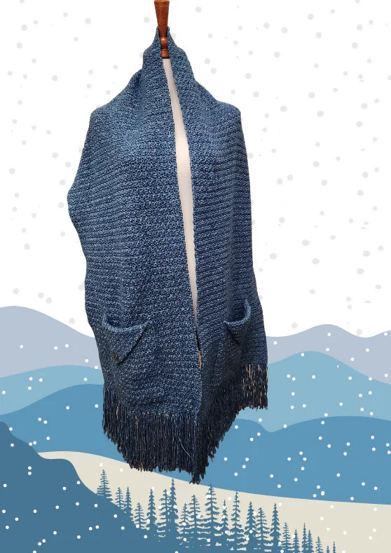 Denim Dreams Pocket Shawl (Crochet)