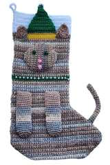 Tabby Cat Christmas Stocking (Crochet)