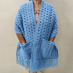 Cornflower Blue Shawl (Crochet)