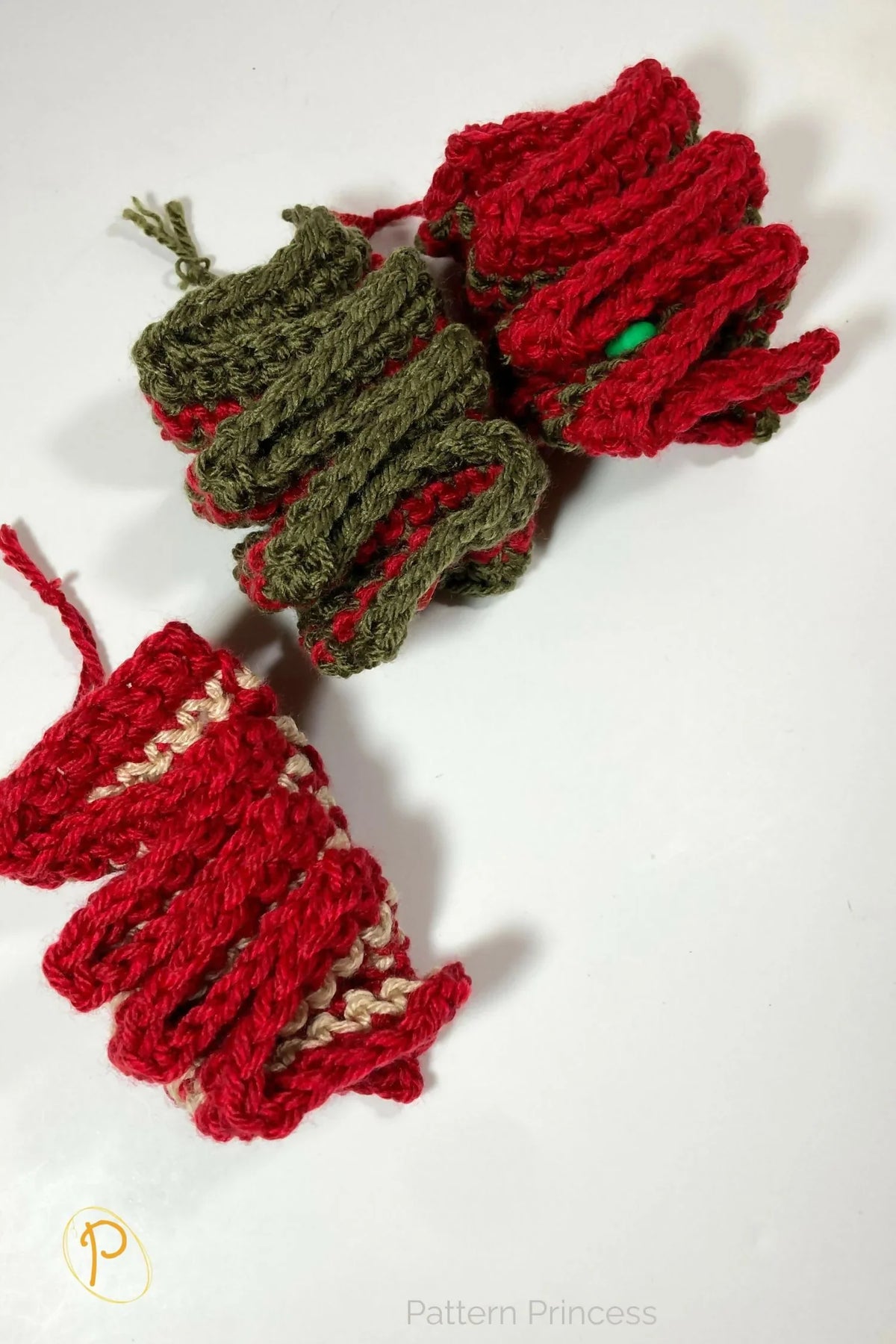 Ribbon Candy Christmas Ornament (Crochet)