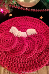 Chunky Christmas Ornament Coaster and Placemat (Crochet)