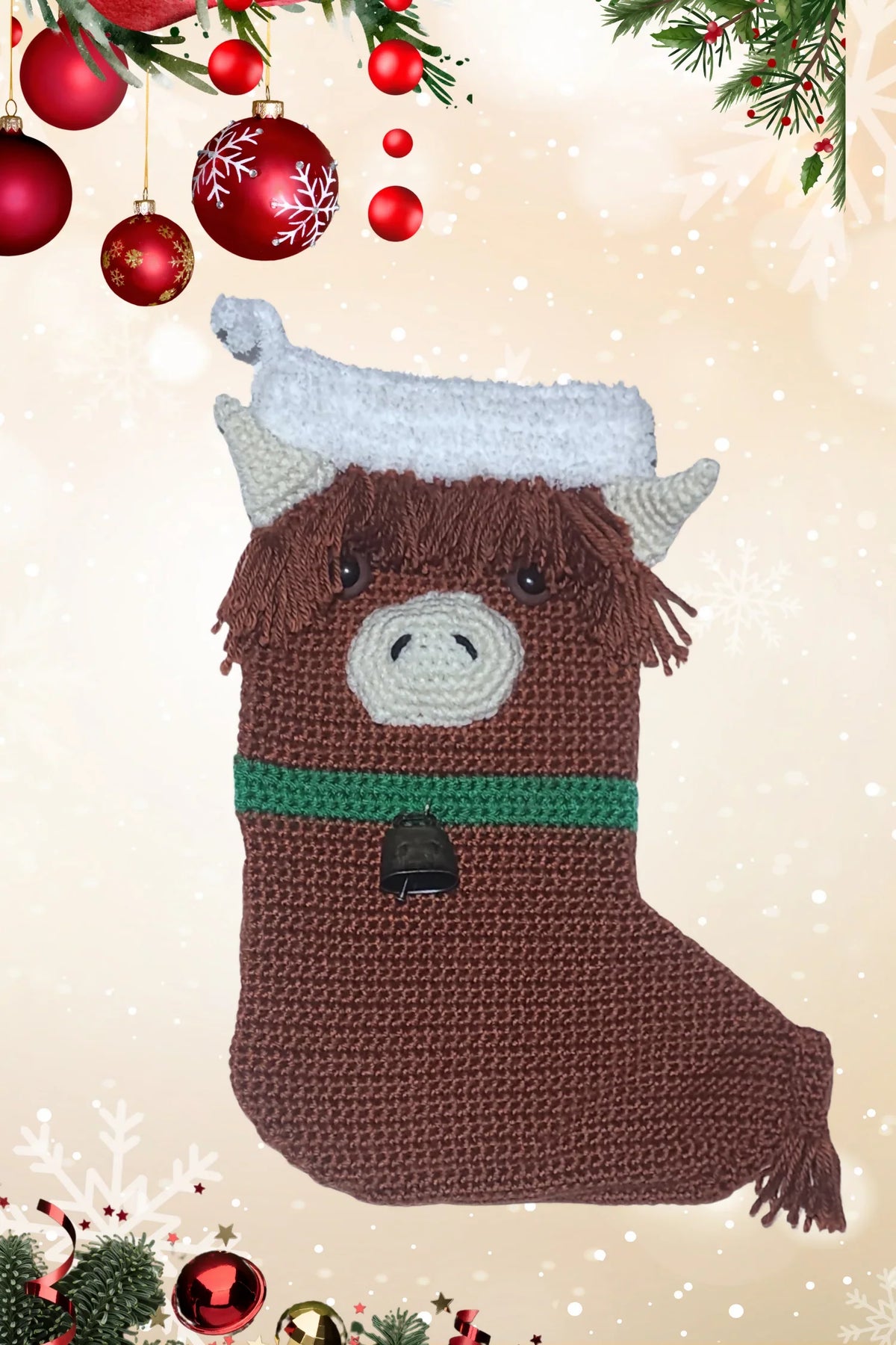 Highland Cow Stocking (Crochet)