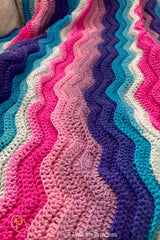 Wavy Ripple Blanket: Berry Bliss Throw (Crochet)