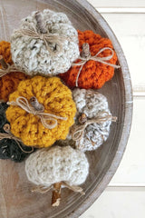 Mini Ribbed Pumpkins (Crochet)