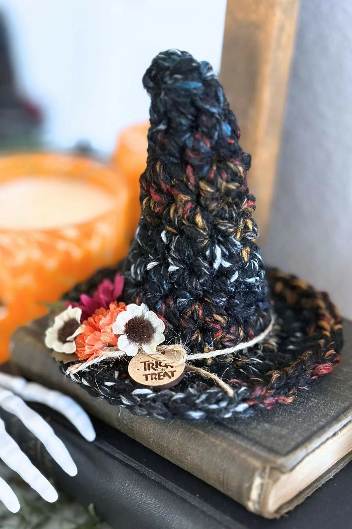 Decorative Halloween Witch Hats - Set of 3 (Crochet)